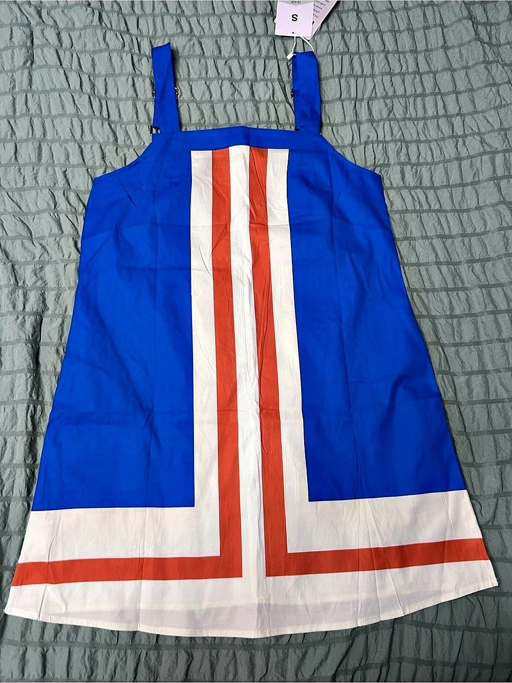 FASHION CLOTHING Color Block Mini Dress in Blue & White Size Small NWT